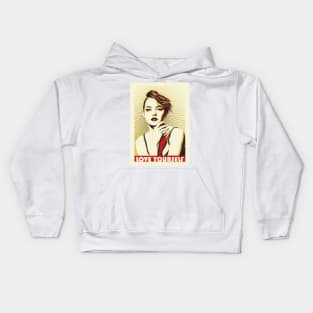 Emma Stone Obey Love Yourself Kids Hoodie